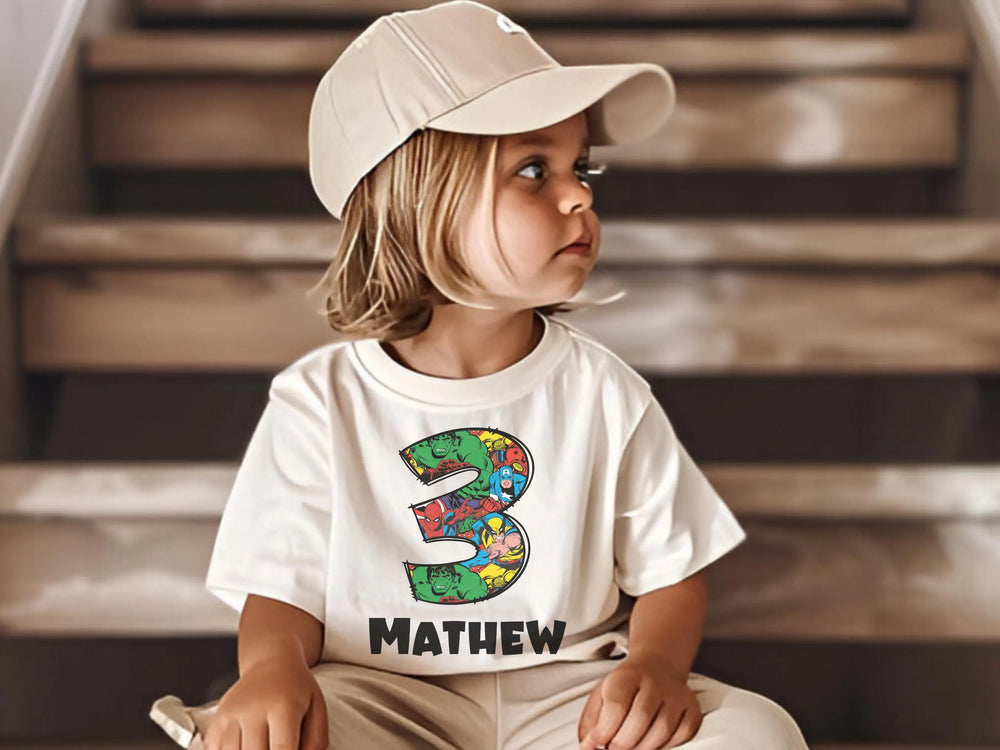 Personalized Name Marvel Birthday Shirt