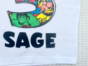 Personalized Name Marvel Birthday Shirt