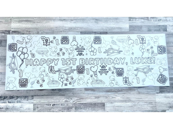 Teddy Bear Coloring Banner