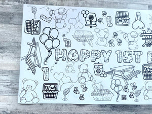 Teddy Bear Coloring Banner