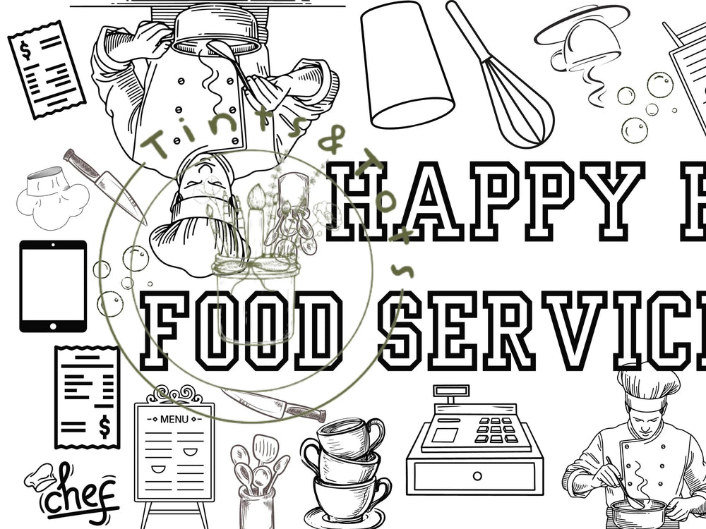 Health care food worker Coloring Banner