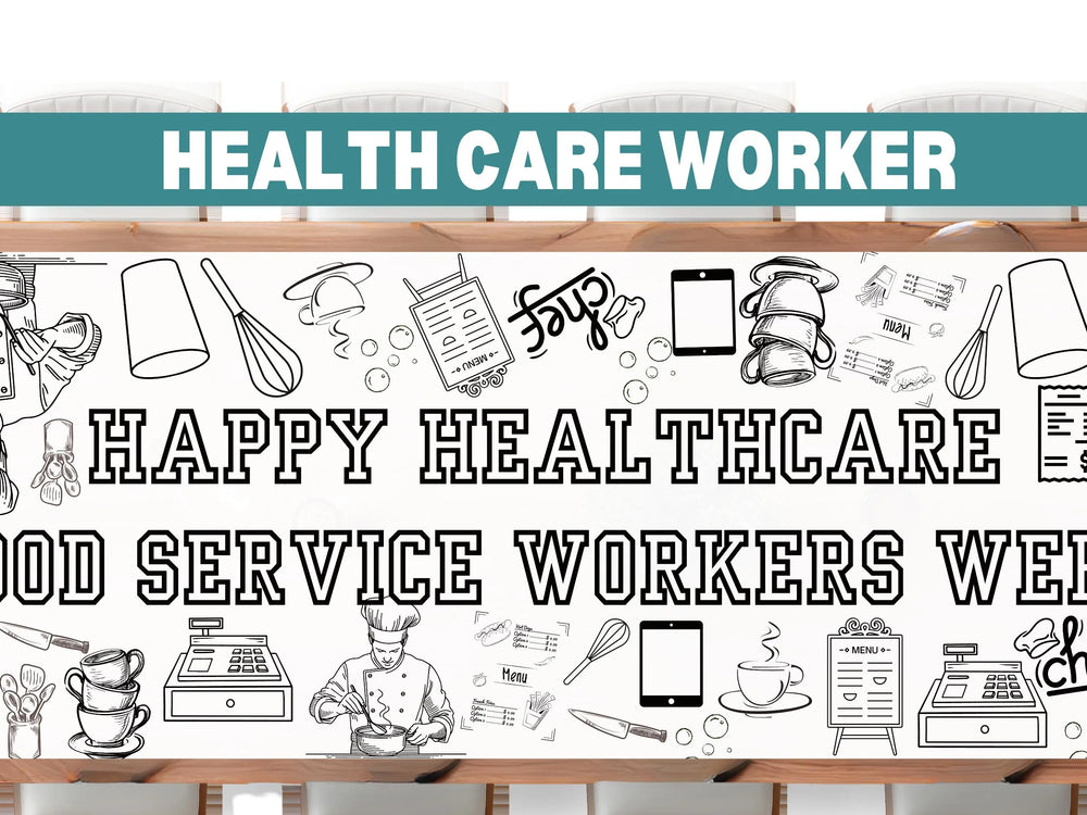 Health care food worker Coloring Banner
