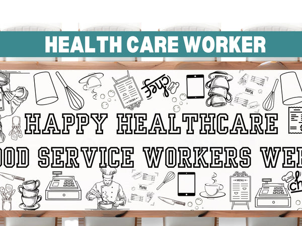 Health care food worker Coloring Banner
