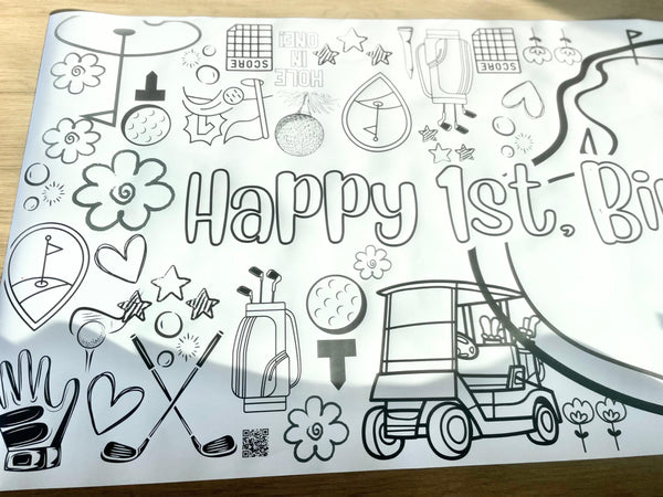 Golf Theme Coloring Banner