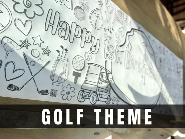 Golf Theme Coloring Banner