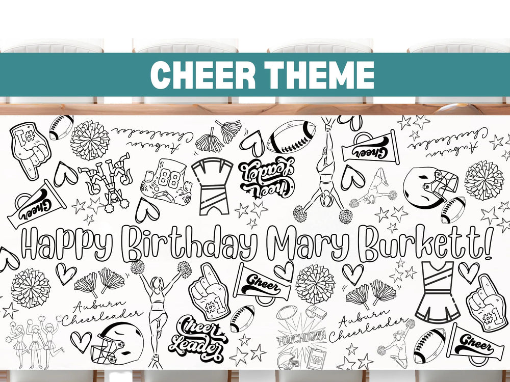 Cheer Theme Coloring Banner