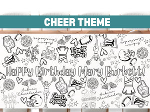Cheer Theme Coloring Banner