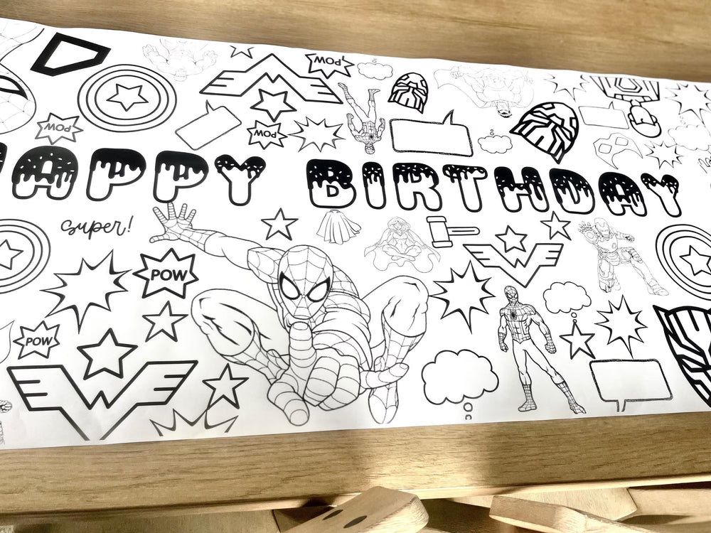 Superhero Theme Coloring Banner