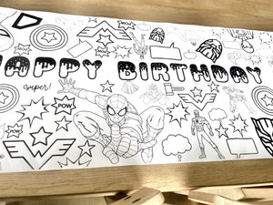 Superhero Theme Coloring Banner