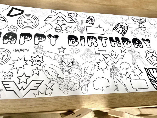 Superhero Theme Coloring Banner