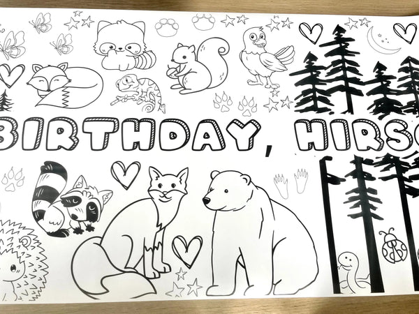 Forest Animal Woodland Coloring Banner