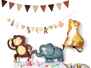 LARGE Set of 6 Balloon Safari Animal Two Wild One Party Animal Safari Party Cheetah Print Party Jumbo Inflatable Mylar Baby Shower Jungle