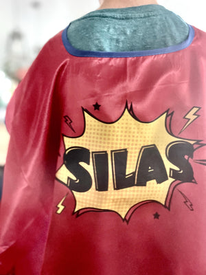 CUSTOM Superhero Cape Name Mask Wonder Woman Birthday Personalized Word Make Believe Toddler Pretend Play Marvel Party Favor Avengers DC