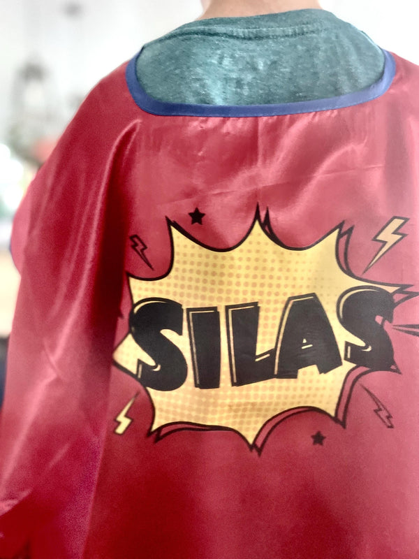 CUSTOM Superhero Cape Name Mask Wonder Woman Birthday Personalized Word Make Believe Toddler Pretend Play Marvel Party Favor Avengers DC