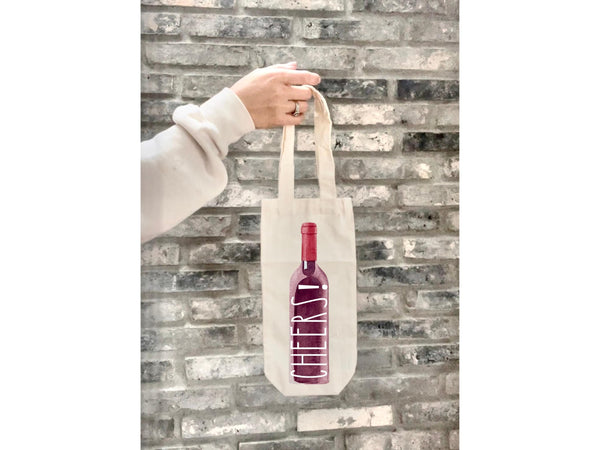 CHEERS Gift Wine Carrier Housewarming Party Gift idea Wedding Favor Bag Dinner Party Modern Minimalist Reusable Eco Friendly Anniversary