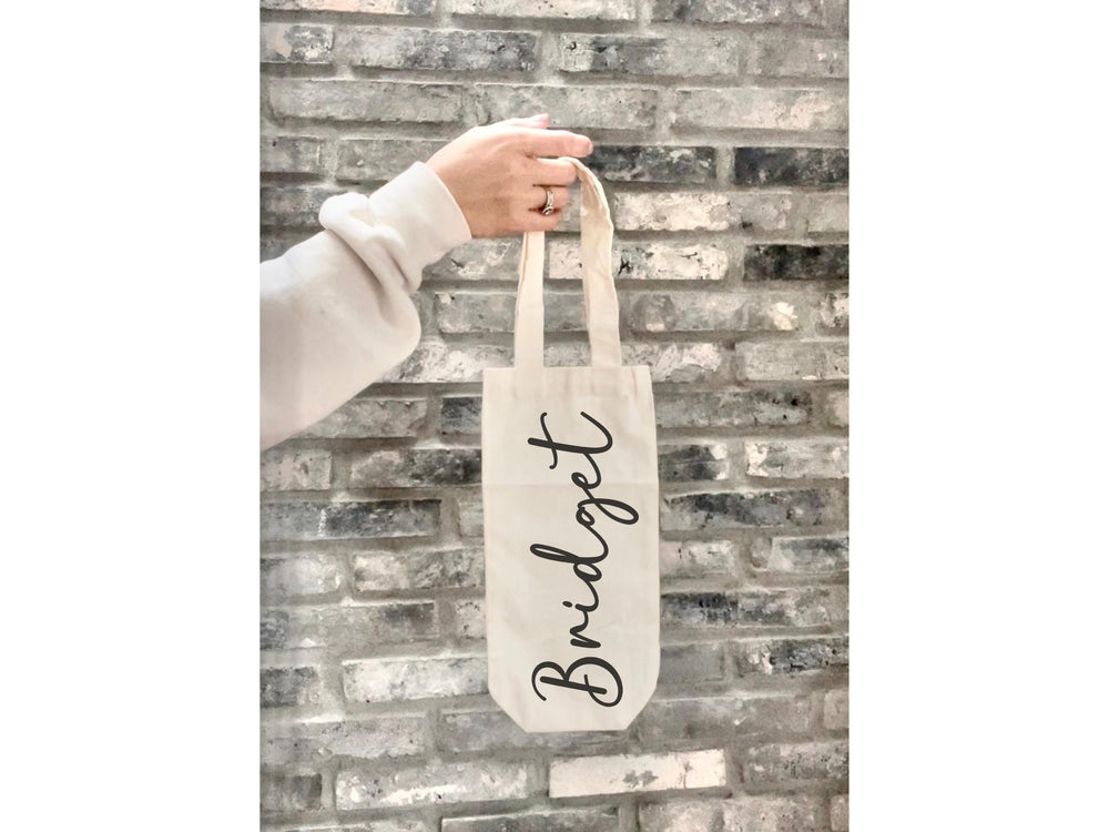 Custom Name Gift Bag Flower Bag Wedding Bride Groom Gift Bridal Party Favor Bachelorette Wine Holder Bridesmaid Present Maid of Honor idea