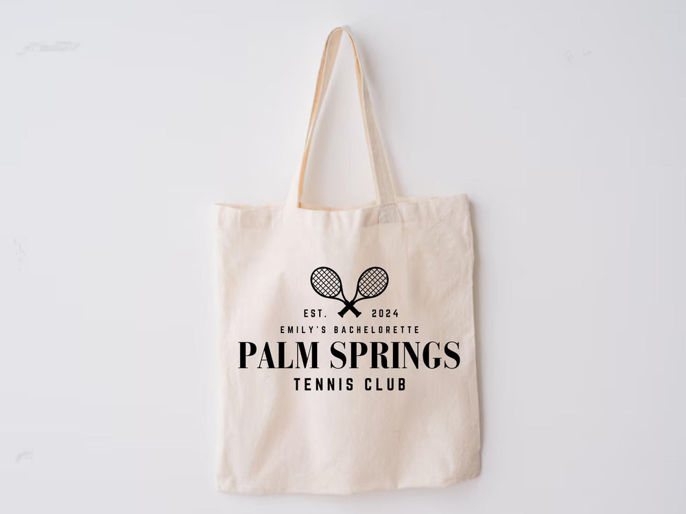 Custom Tennis Bachelorette Party Trendy Tote Bag Bridesmaid Palm Springs Bride Pickleball Matching Tennis Club Personalize Retreat Girl Trip
