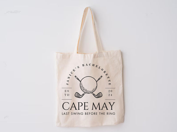 Custom Bach Party Tote Bag Nantucket Trip Personalized Location Pickleball Club Dink Responsibly Eco Friendly Trip Family Vacation Grocery