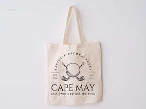 Custom Golf Bachelorette Trendy Tote Bag Bridesmaid Luxury Modern Maid of Honor Bride Pickleball Matching Reusable Personalized Bridal Party