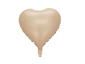 Beige Matte Carmel Balloon Heart Shaped Helium Foil Cream 18" Bday Party Decoration Brown Apricot Coffee Engagement Baby Shower Bear Theme