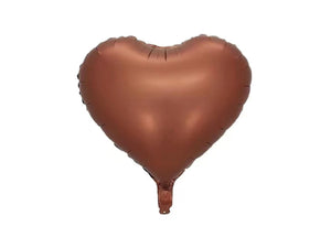 Beige Matte Carmel Balloon Heart Shaped Helium Foil Cream 18" Bday Party Decoration Brown Apricot Coffee Engagement Baby Shower Bear Theme