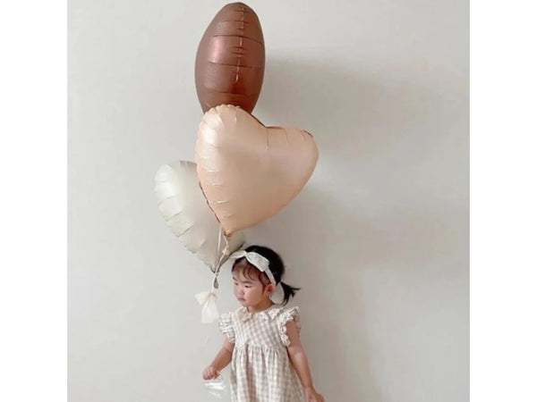 LARGE 30" Boho 2nd Birthday Balloon Decor Two Year Old Beige Matte Heart Balloon Carmel Helium Decor Neutral Second Party 2 Year Anniversary