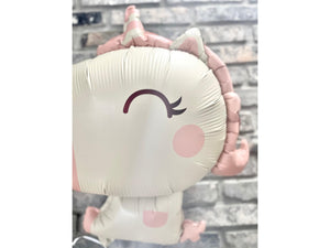 Pink Girl Unicorn Balloon Matte Jumbo Birthday Baby Shower Enchanted Party Large Birthday Gold Wonderland Magical Fantasy Theme Decor idea