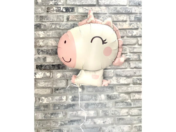 Pink Girl Unicorn Balloon Matte Jumbo Birthday Baby Shower Enchanted Party Large Birthday Gold Wonderland Magical Fantasy Theme Decor idea