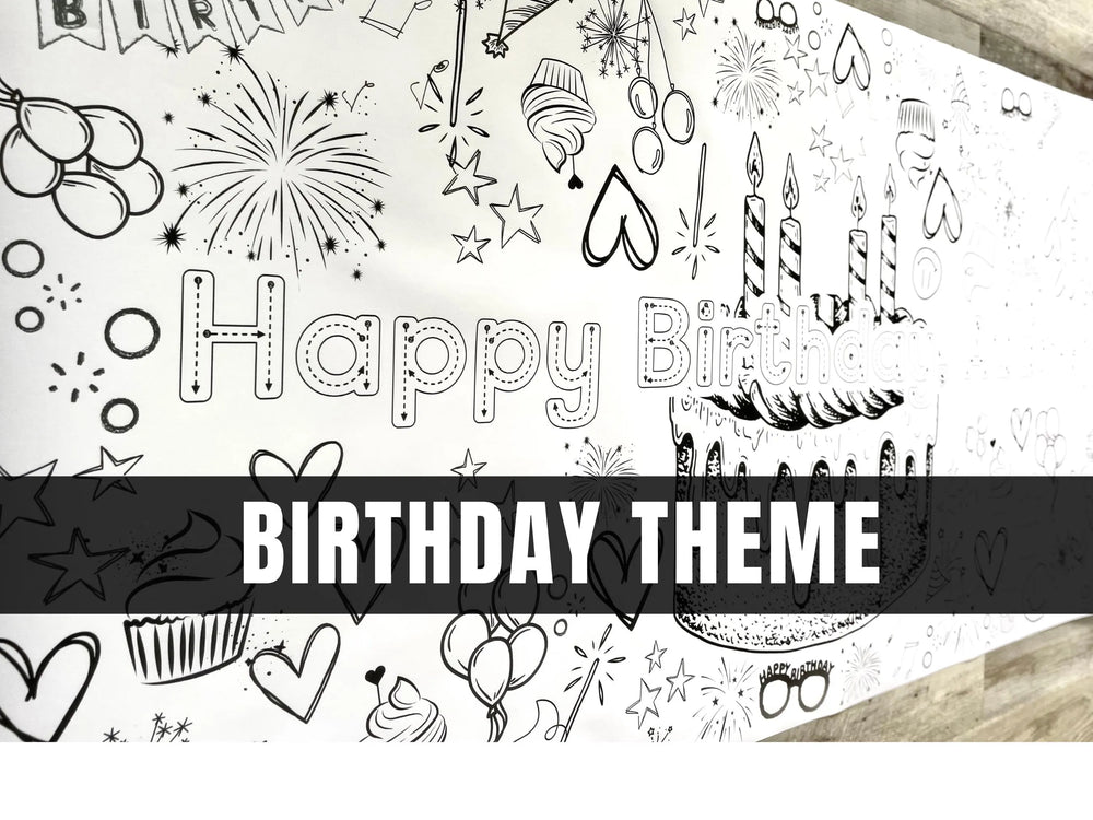 Large 6 Foot Birthday Coloring Banner