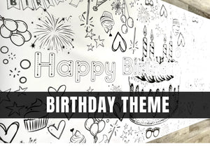 Large 6 Foot Birthday Coloring Banner