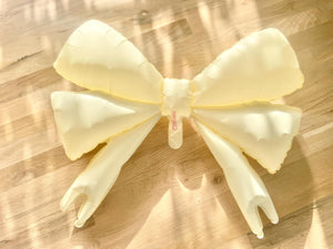 Coquette Bow Pastel Balloon Matte Boy Baby Shower Girl Birthday Party Decoration Bridal Ribbon Jumbo Mylar Tying the Knot Beige Boho Bach