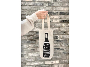 CHEERS Gift Wine Carrier Housewarming Party Gift idea Wedding Favor Bag Dinner Party Modern Minimalist Reusable Eco Friendly Anniversary