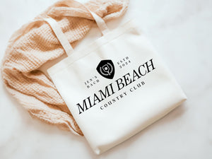 Custom Bach Party Tote Bag Miami Beach Trip Personalize Location Pickleball Club Country Club Eco Friendly Trip Family Vacation Girl Grocery