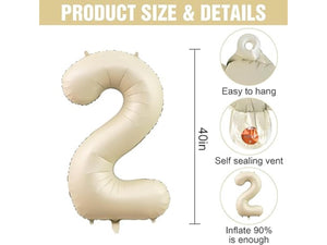 LARGE 40" Boho 50th Birthday Balloon Decor Fifty Year Beige Matte Heart Balloon Carmel Foil Party Decoration Second Party 50 Year Anniversar