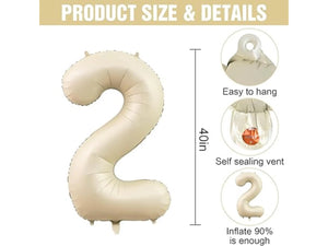 Large 2026 Graduation Mylar Beige Balloon