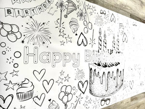 Large 6 Foot Birthday Coloring Banner