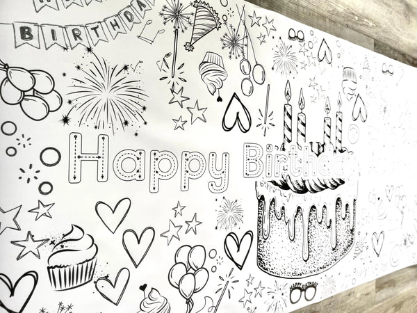 Large 6 Foot Birthday Coloring Banner
