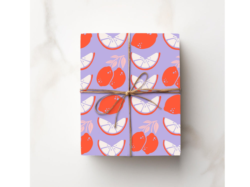 Lemon Abstract Gift Wrap