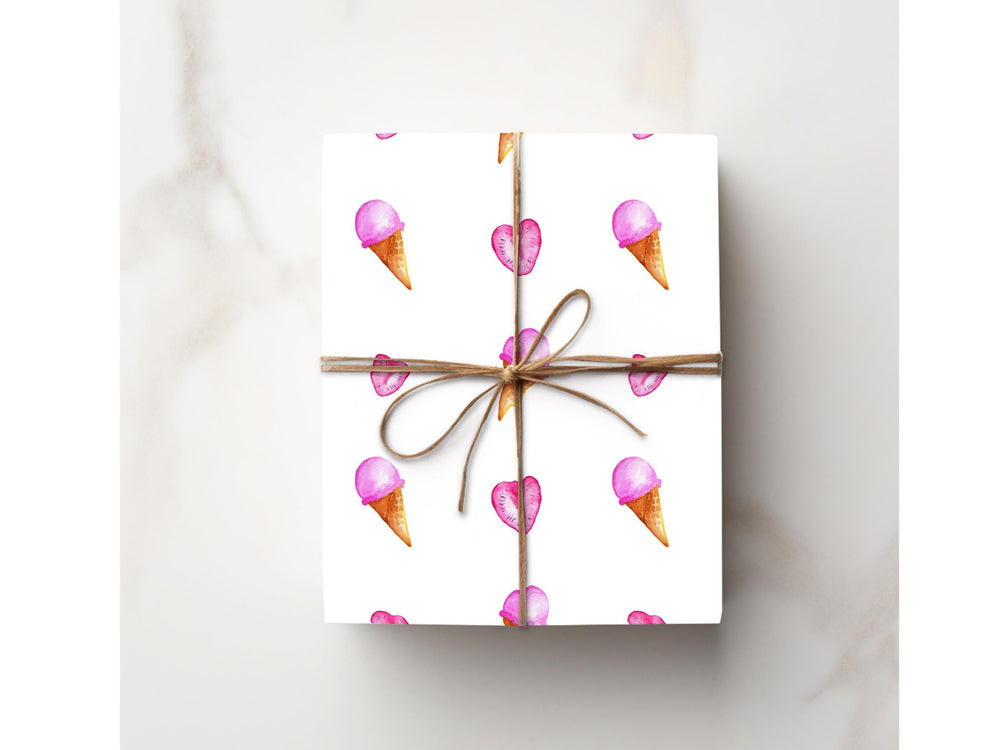 Ice Cream Pink Gift Wrapping Paper