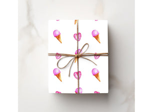 Ice Cream Pink Gift Wrapping Paper