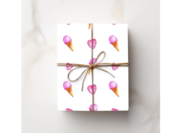 Ice Cream Pink Gift Wrapping Paper