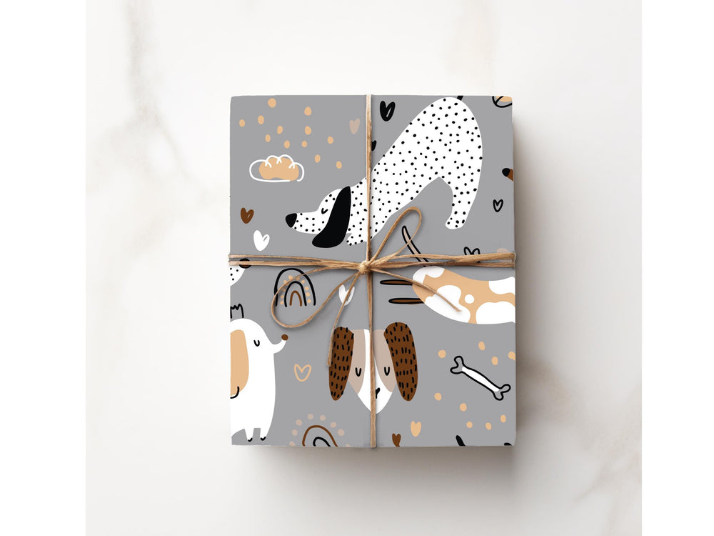 New Puppy Gift Wrapping Paper Birthday Paper Wrap Trendy Present Gift Wrap idea Roll 5 Sizes Availabl Dog Birthday Gift Bones Treat Surprise