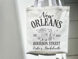 Eco Friendly Wedding Gifts New Orleans Bridal Group Bourbon Street Tote Bag Crescent City Crawfish Maid of Honor Gift Party ideas Vacation
