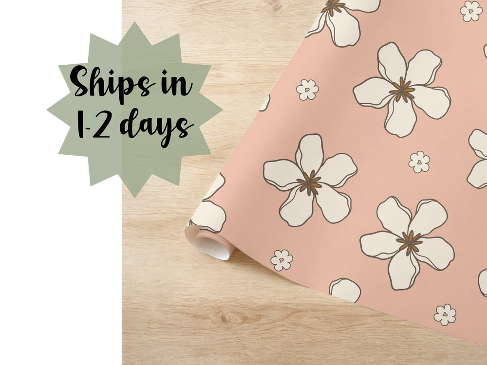 Rose Gold Floral Wrapping Paper