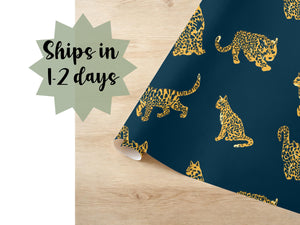 Gold Cheetah Print Gift Wrap