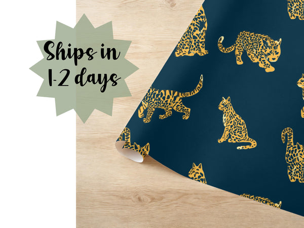Gold Cheetah Print Gift Wrap