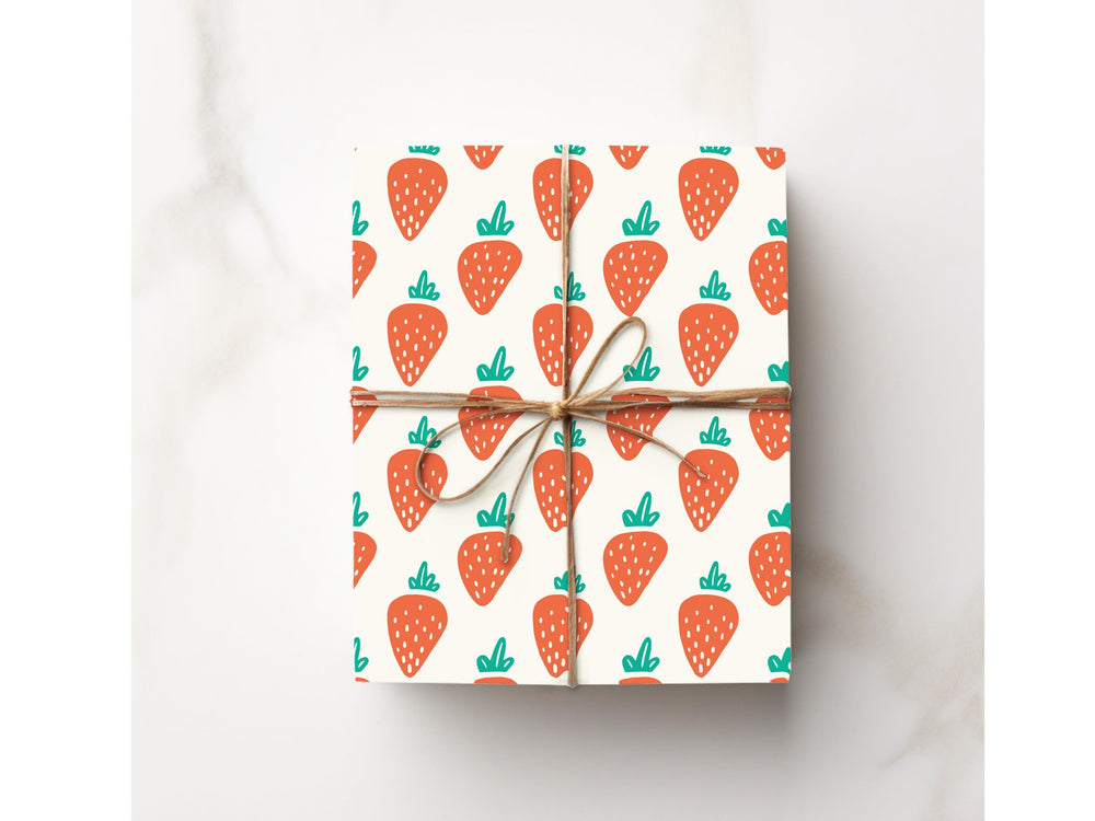 Strawberry Abstract Gift Wrap