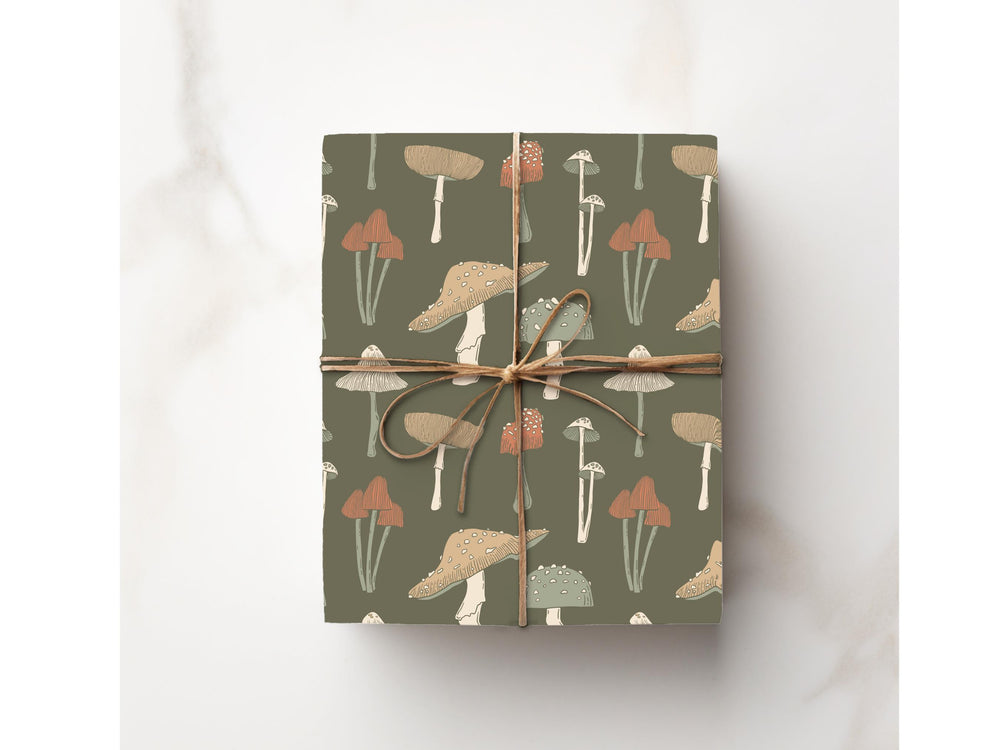 Moss Mushroom Abstract Fungi Gift Wrap