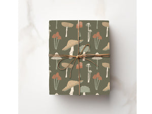 Moss Mushroom Abstract Fungi Gift Wrap