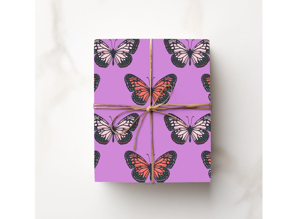 Butterfly Purple Abstract Gift Wrapping